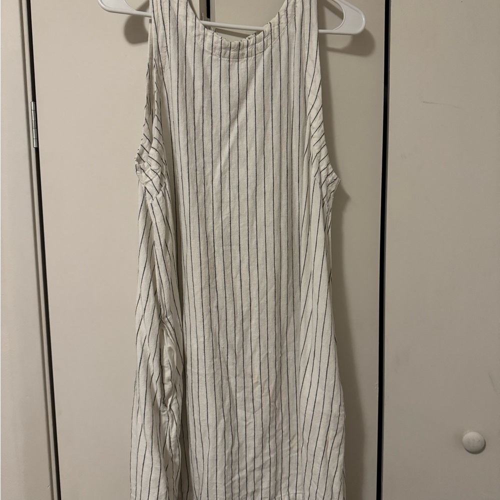 a new day White and Black Striped Mini Dress